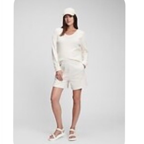 GAP Maternity Waffle Tunic Shirt Ivory Frost Size L - Picture 2 of 8